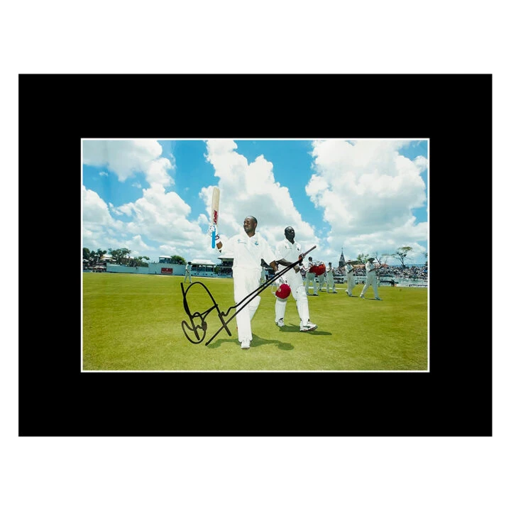 Signed Brian Lara Photo Display 16x12 - West Indies Cricket Icon