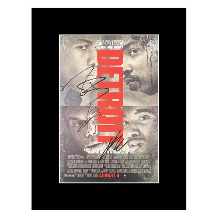 Signed John Boyega, Will Poulter & Kathryn Bigelow Photo Display - 16x12 Detroit Film Icons