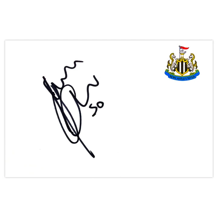 Signed Jonathyn Quinn White Card - Newcastle United Autograph