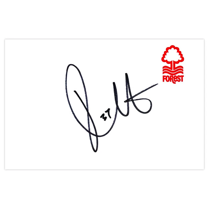 Signed Jorge Grant White Card - Nottingham Forest Autograph