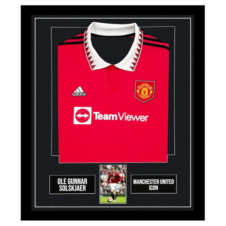 Signed Ole Gunnar Solskjaer Framed Display Shirt - Manchester United Icon