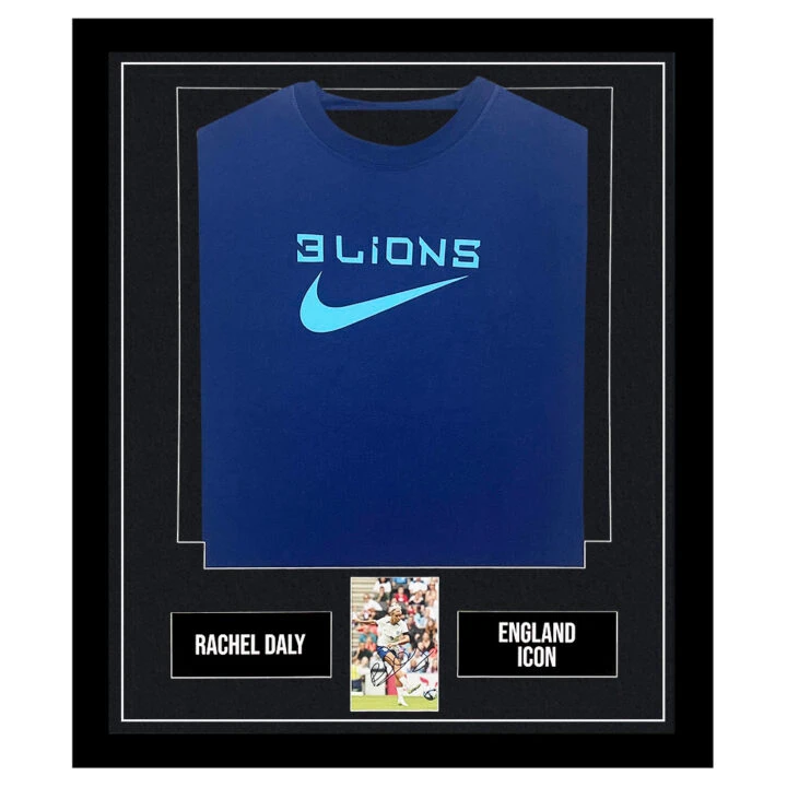 Signed Rachel Daly Framed Display Shirt - England Icon