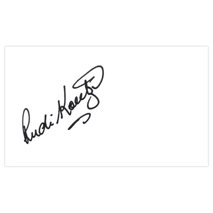 Signed Rudi Koertzen White Card - Cricket Umpire Autograph