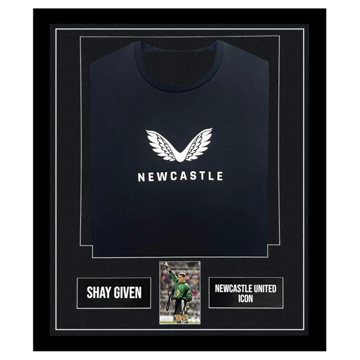 Signed Shay Given Framed Display Shirt - Newcastle United Icon