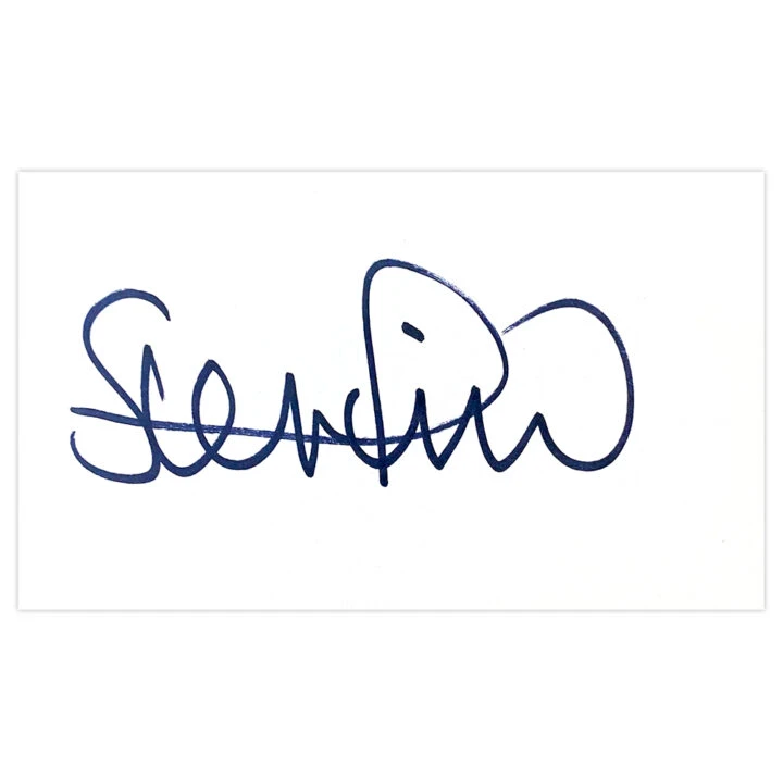 Signed Steven Finn White Card - England Cricket Autograph