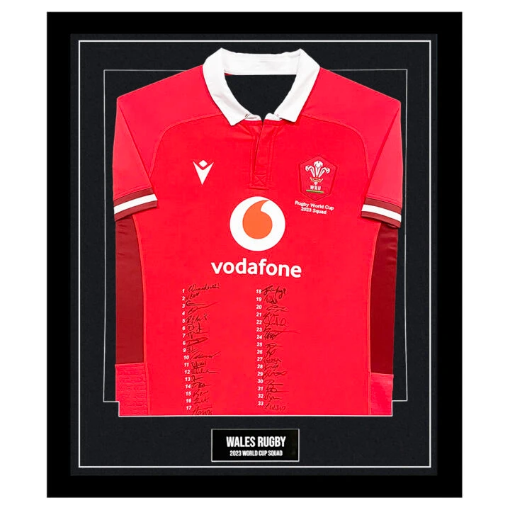 Signed Wales Framed Shirt - Rugby World Cup 2023 Squad