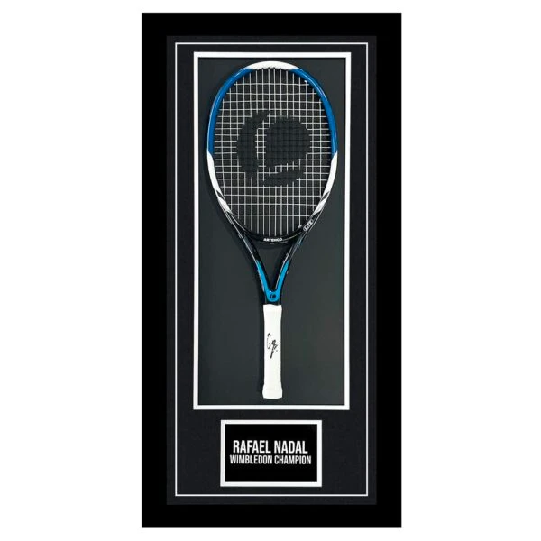 Autograph Rafael Nadal Tennis Racket Framed - Wimbledon Champion