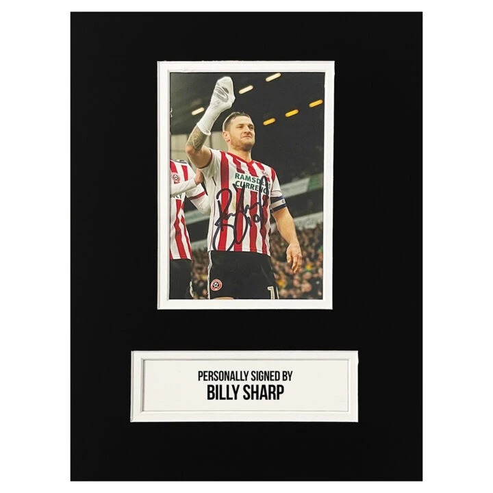 Billy Sharp Signed Photo Display - 12x8 Sheffield United Autograph