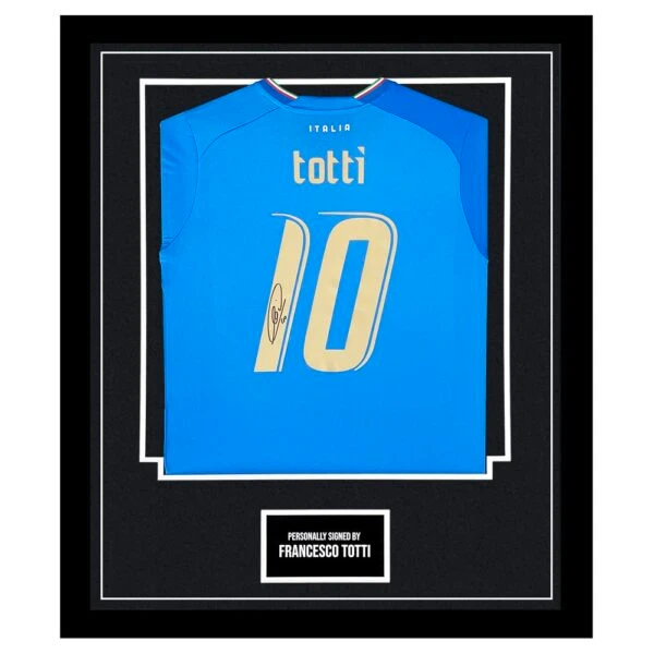 Framed Francesco Totti Signed Shirt - Italy Icon Autograph