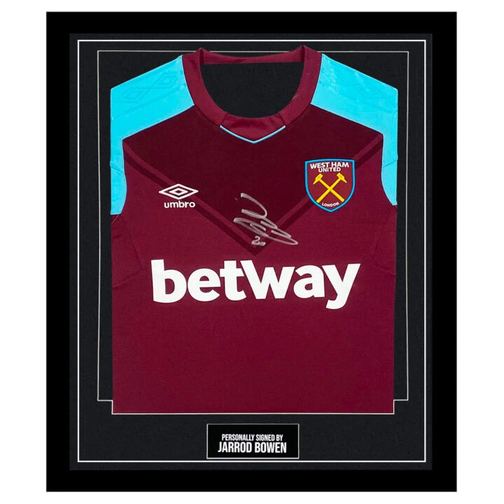 Framed Jarrod Bowen Signed Shirt - West Ham United Autograph