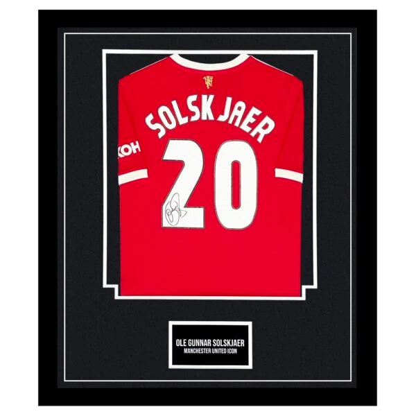 Framed Ole Gunnar Solskaer Signed Shirt - Manchester United Icon