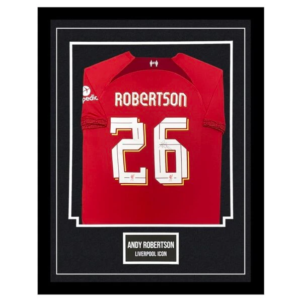 Signed Andy Robertson Shirt Framed - Liverpool FC Premier League 2023