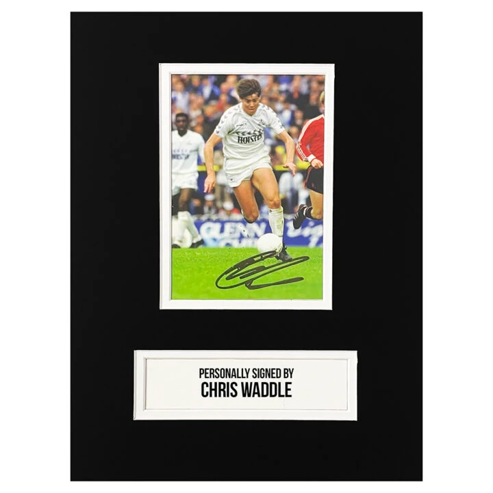 Signed Chris Waddle Photo Display - 12x8 Tottenham Hotspur Icon