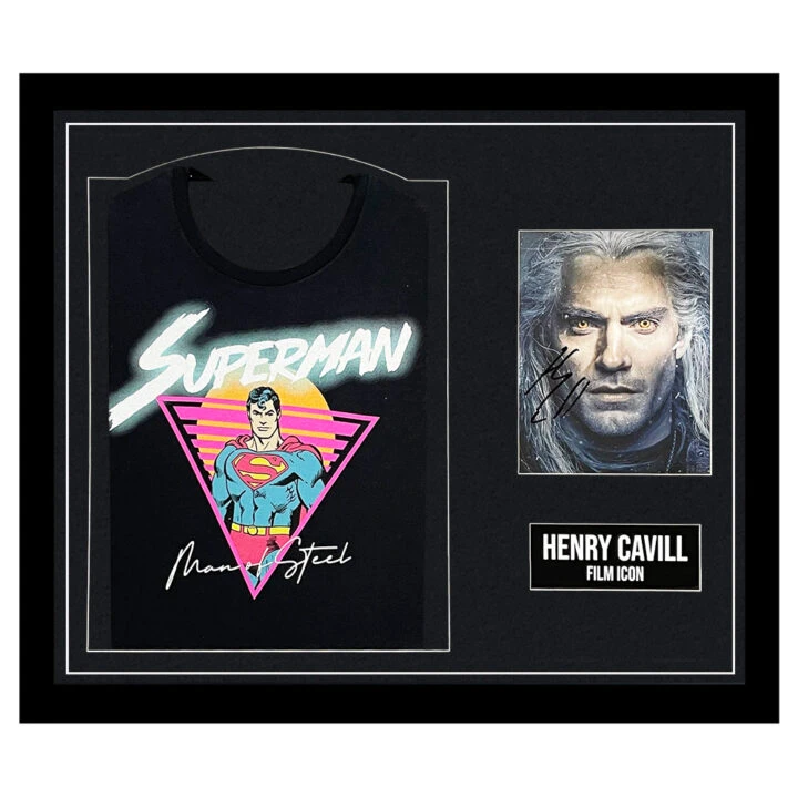 Signed Henry Cavill Framed Display Shirt - Film Icon Autograph