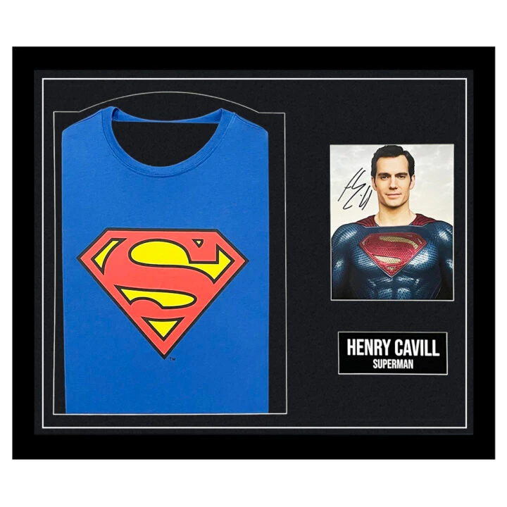 Signed Henry Cavill Framed Display Shirt - Superman Autograph
