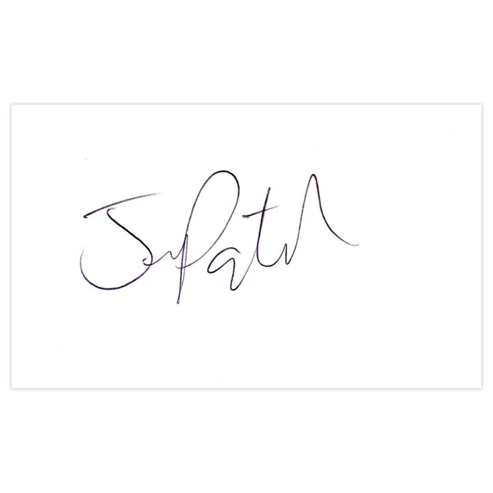 Signed Jeetan Patel White Card - New Zealand Cricket Autograph