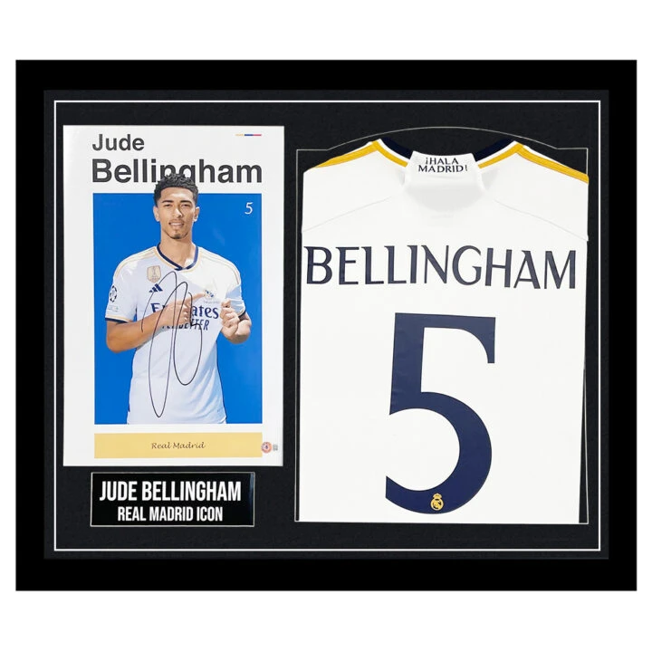 Signed Jude Bellingham Framed Display Shirt - Real Madrid Icon