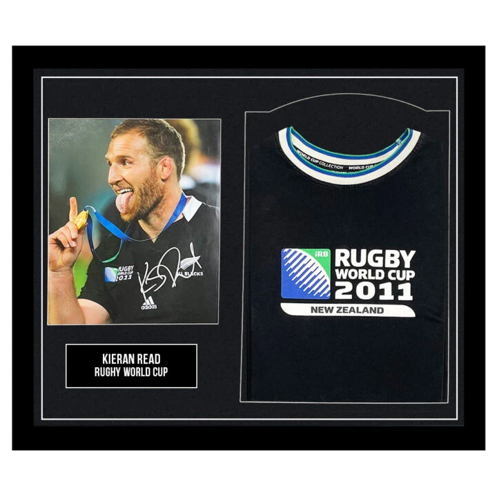 Signed Kieran Read Framed Display Shirt - RWC Winner 2011