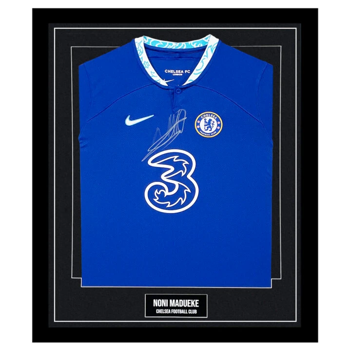 Signed Noni Madueke Framed Shirt - Chelsea Football Club