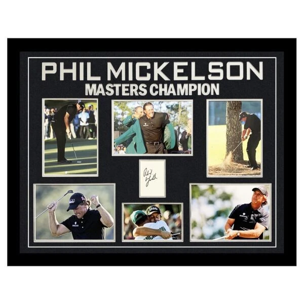 Signed Phil Mickelson Framed Display - The Masters Champion Golf Icon