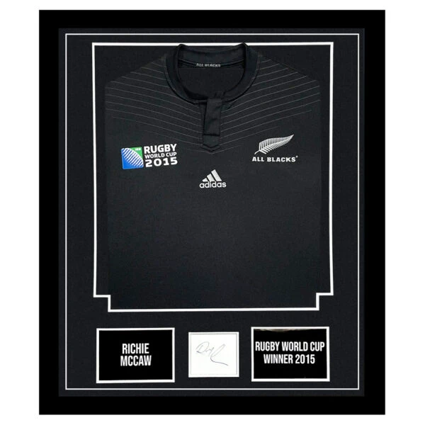 Signed Richie McCaw Framed Display - Rugby World Cup Winner 2015 Shirt