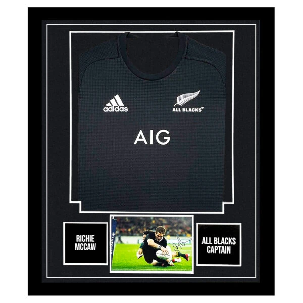 Signed Richie McCaw Framed Display Shirt - All Blacks Captain