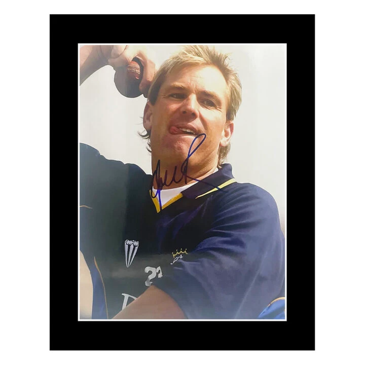 Signed Shane Warne Photo Display - 10x8 Australia Cricket Icon