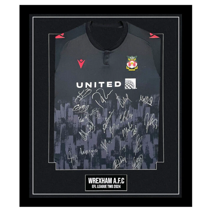 Signed Wrexham A.F.C. Framed Third Shirt - EFL League Two 2024