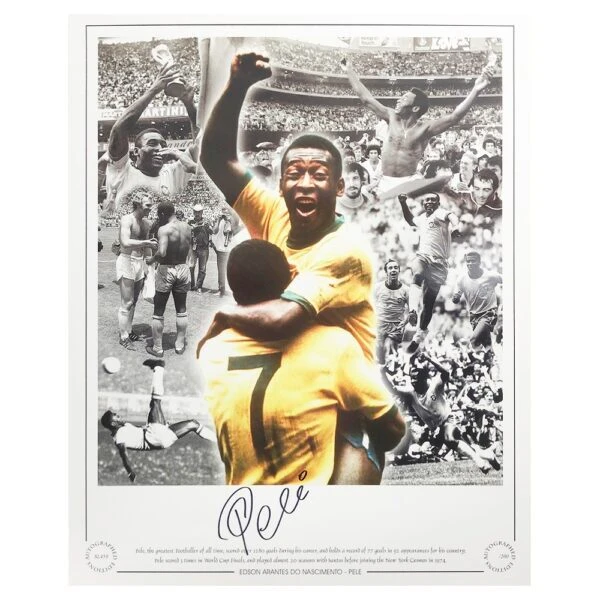 Autograph Pele Poster Photo - World Cup Winner 1970