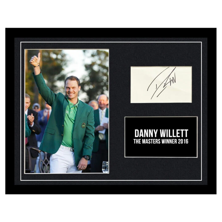 Danny Willet Signed Framed Photo Display - 16x12 The Masters Champion 2016