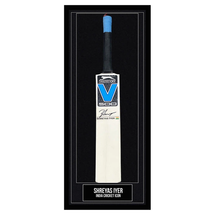 Shreyas Iyer Signed Framed Bat - India Cricket Icon