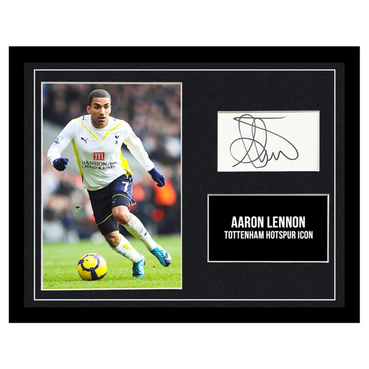 Signed Aaron Lennon Framed Photo Display - 16x12 Tottenham Hotspur Icon