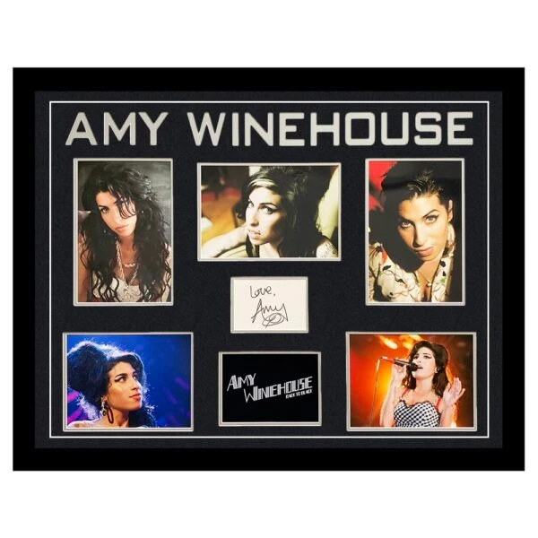 Signed Amy Winehouse Framed Photo Display - Back To Black Rare