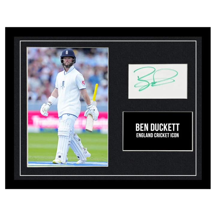 Signed Ben Duckett Framed Photo Display - 16x12 England Cricket Icon