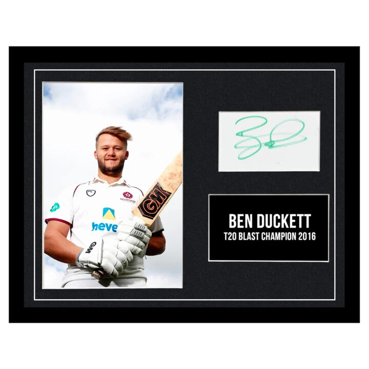 Signed Ben Duckett Framed Photo Display - 16x12 T20 Blast Champion 2016