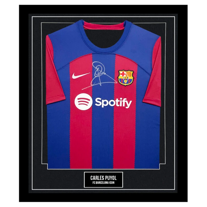 Signed Carles Puyol Framed Shirt - FC Barcelona Icon