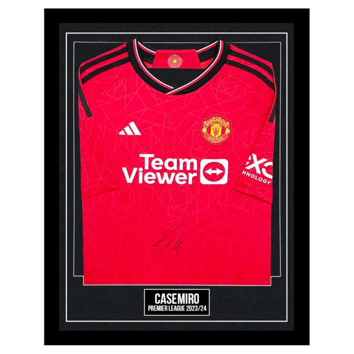 Signed Casemiro Framed Shirt - Premier League 202324