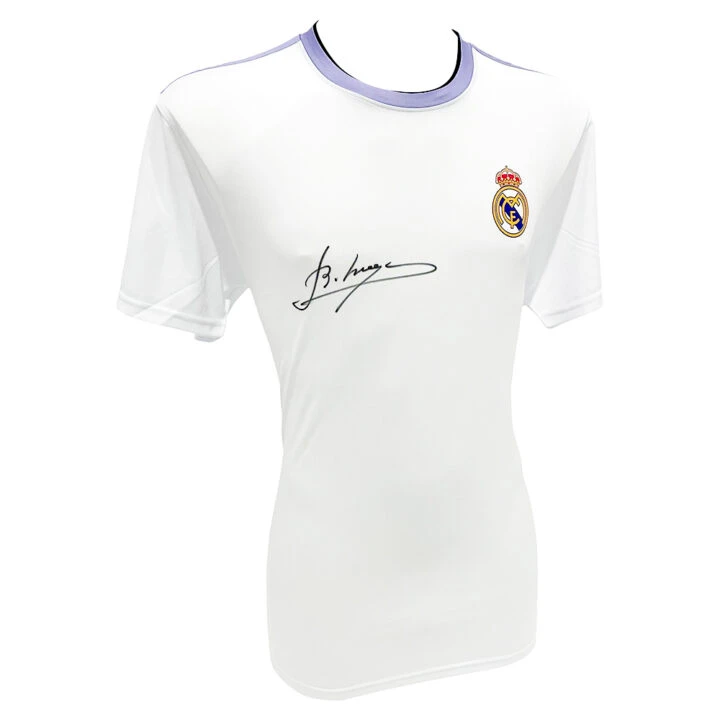 Signed Emilio Butragueno Shirt - Real Madrid Icon