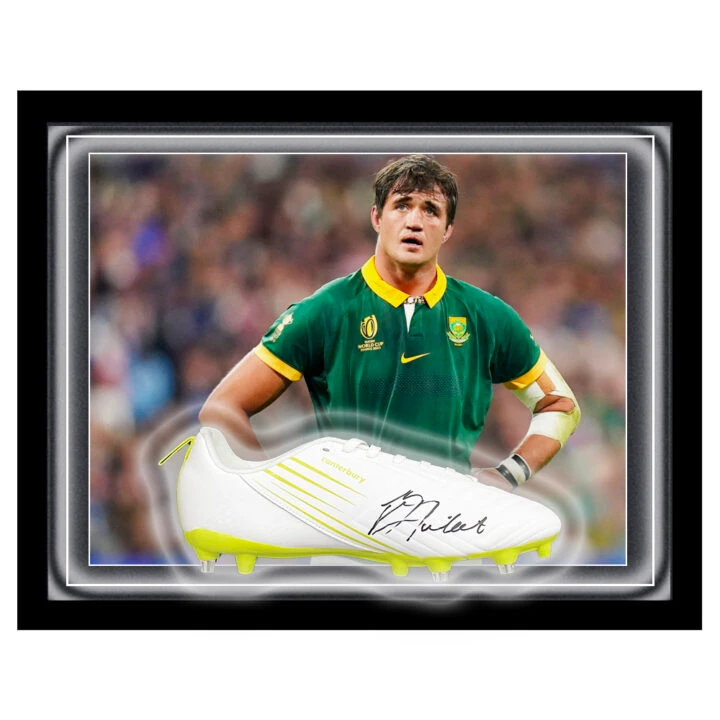 Signed Franco Mostert Boot Framed Dome - Rugby World Cup Winner 2023