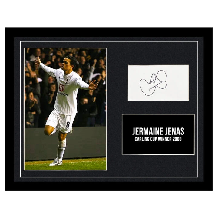 Signed Jermaine Jenas Framed Photo Display - 16x12 League Cup Winner 2008