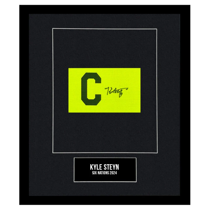 Signed Kyle Steyn Framed Captain Armband - Six Nations 2024