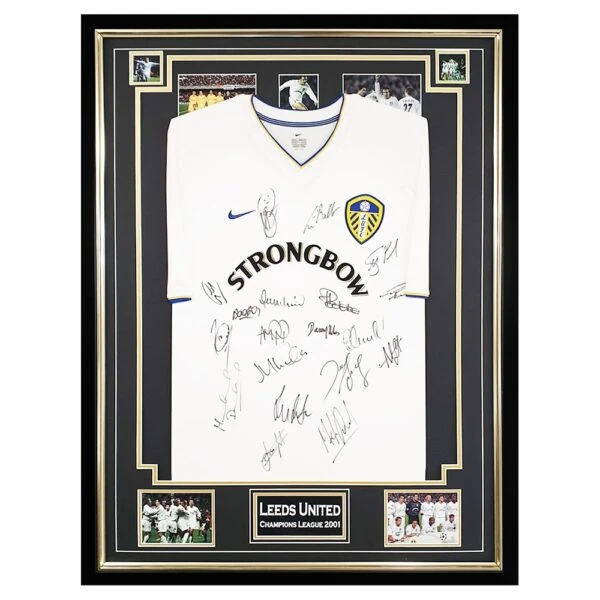 Signed Leeds United Framed Jersey - Champions League Shirt 2001