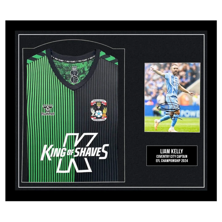 Signed Liam Kelly Framed Display Shirt - Coventry City FC Captain