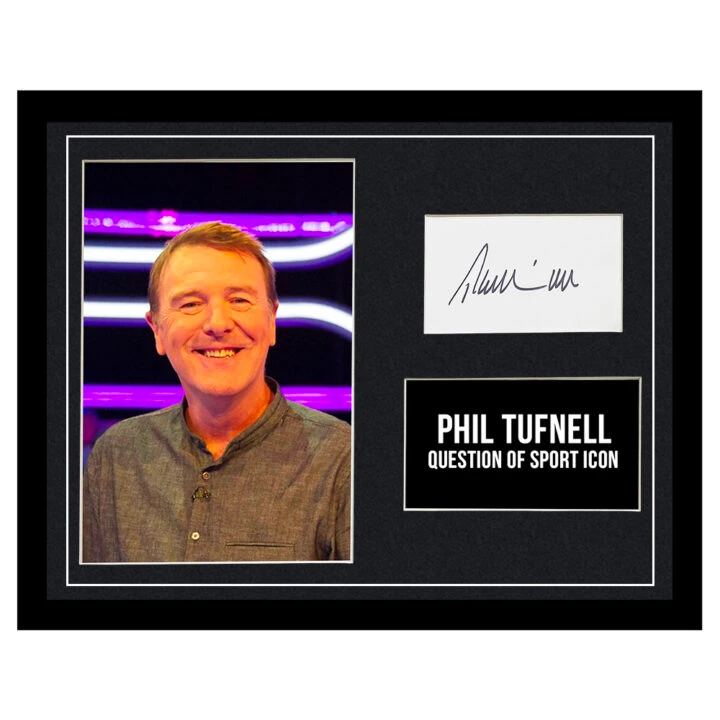 Signed Phil Tufnell Framed Photo Display - 16x12 Question Of Sport Icon