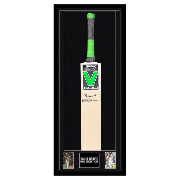 Signed Rahul Dravid Framed Bat - India Cricket Icon