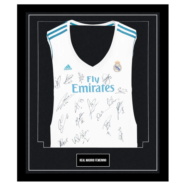 Signed Real Madrid Femenino Framed Shirt - Liga F Squad Autograph