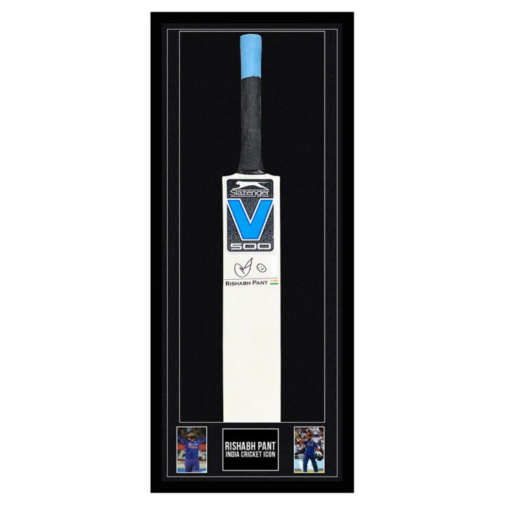 Signed Rishabh Pant Framed Bat - India Cricket Icon