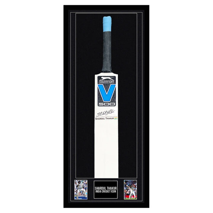 Signed Shardul Thakur Framed Bat - India Cricket Icon