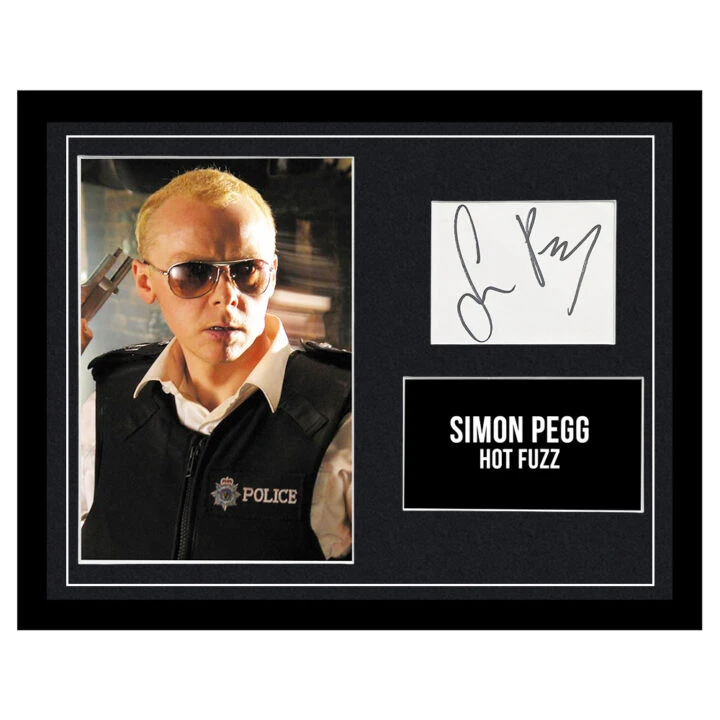 Signed Simon Pegg Framed Photo Display - 16x12 Hot Fuzz Autograph