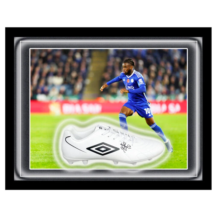 Signed Stephy Mavididi Framed Football Boot - Leicester City Icon
